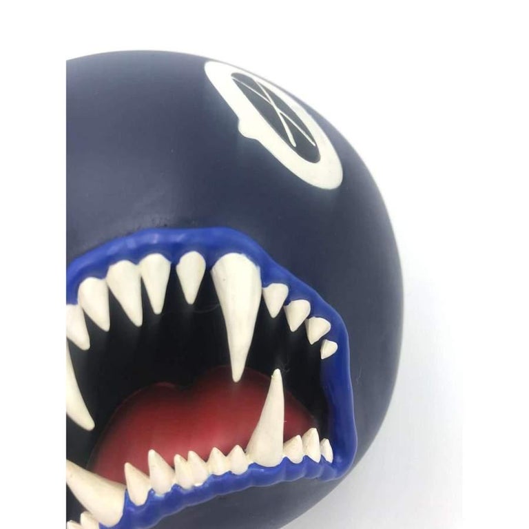 Cat Teeth Bank (Blue) - Gray Figurative Sculpture by KAWS