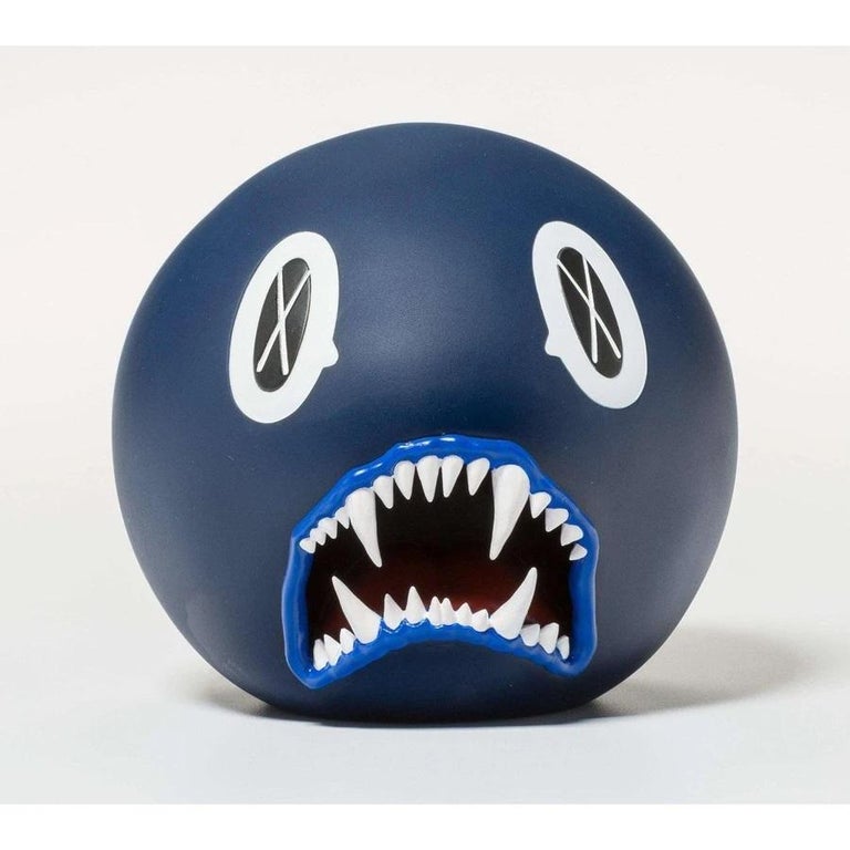 KAWS Figurative Sculpture - Cat Teeth Bank (Blue)