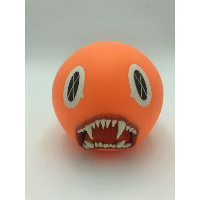 Cat Teeth Bank (Orange) - Contemporary Sculpture by KAWS