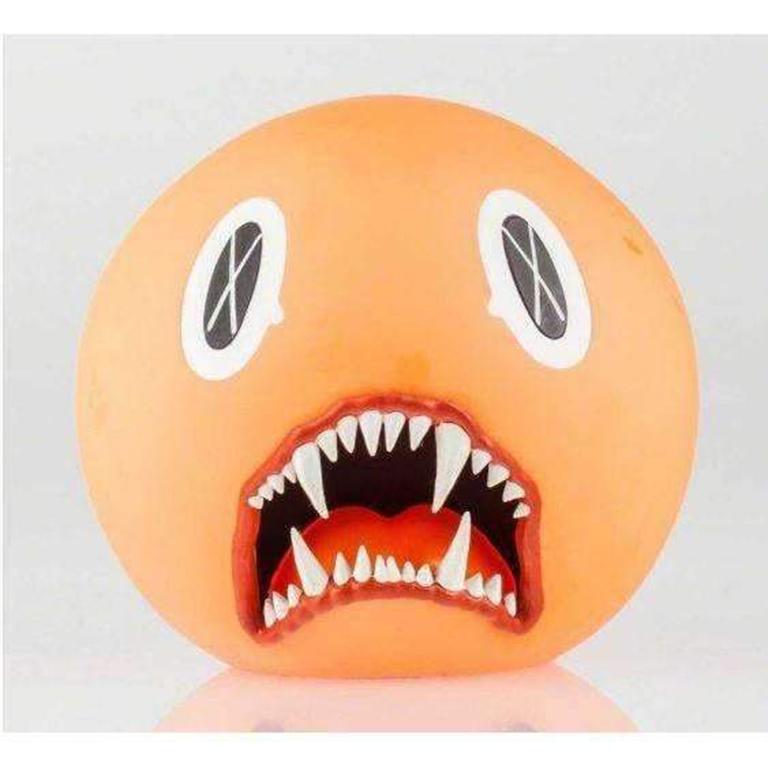 KAWS Figurative Sculpture - Cat Teeth Bank (Orange)