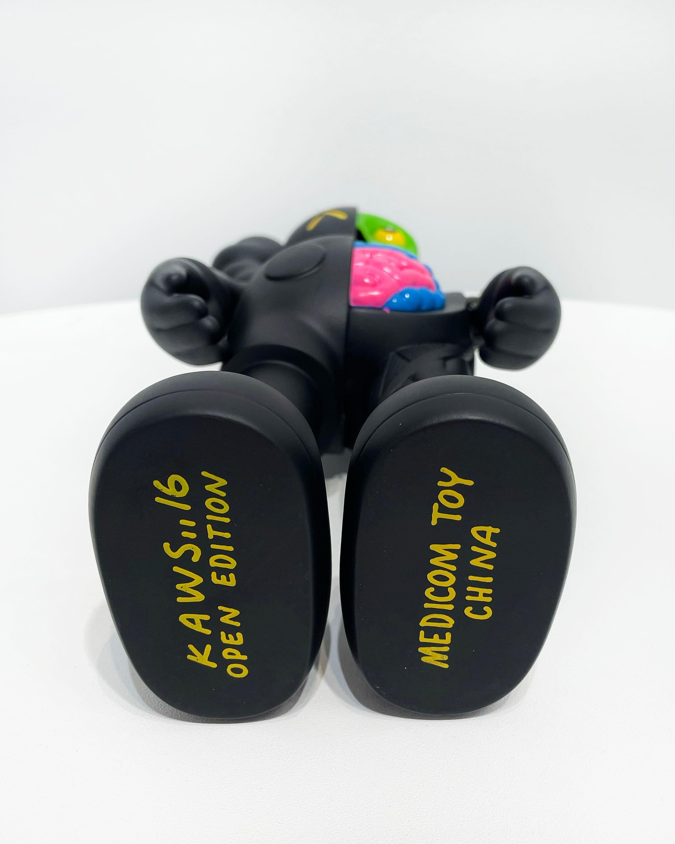 Artist:  KAWS, 
Title:  Flayed Companion (Black)
Series:  Toys
Date:  2016
Medium:  Sculpture
Unframed Dimensions:  11