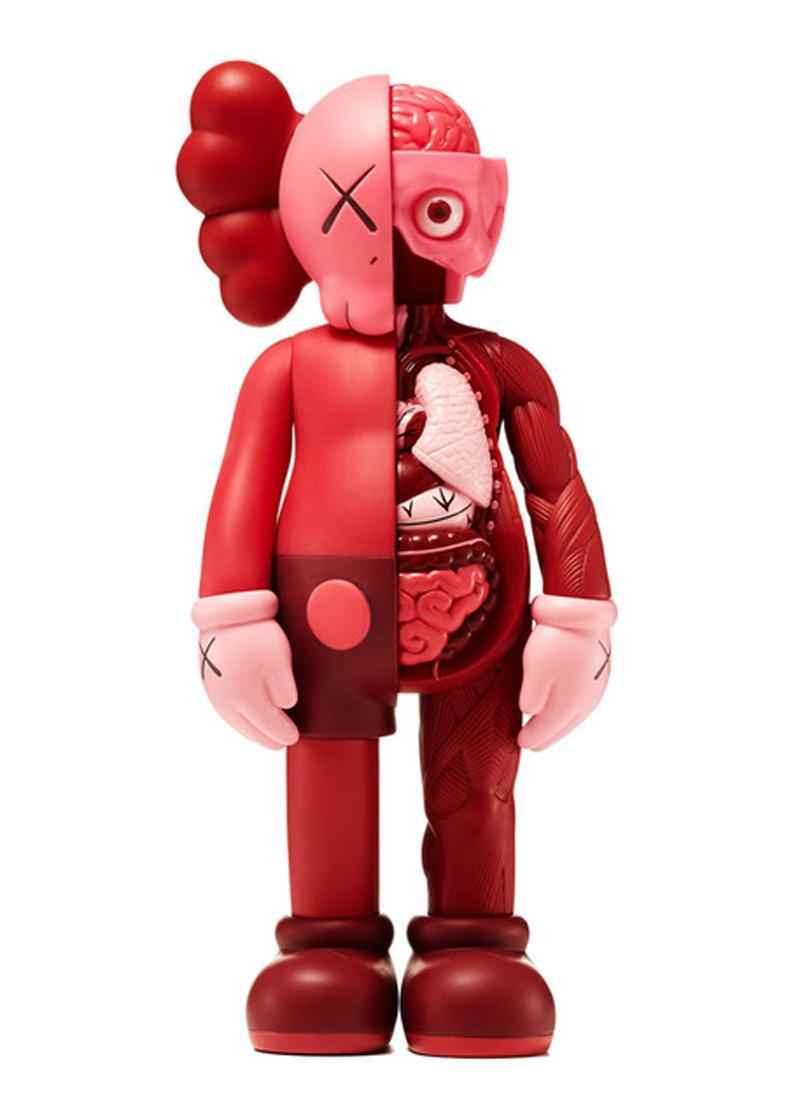 Companion Open Edition Vinyl Figure Pair, Flayed and Regular (Blush) - Sculpture by KAWS