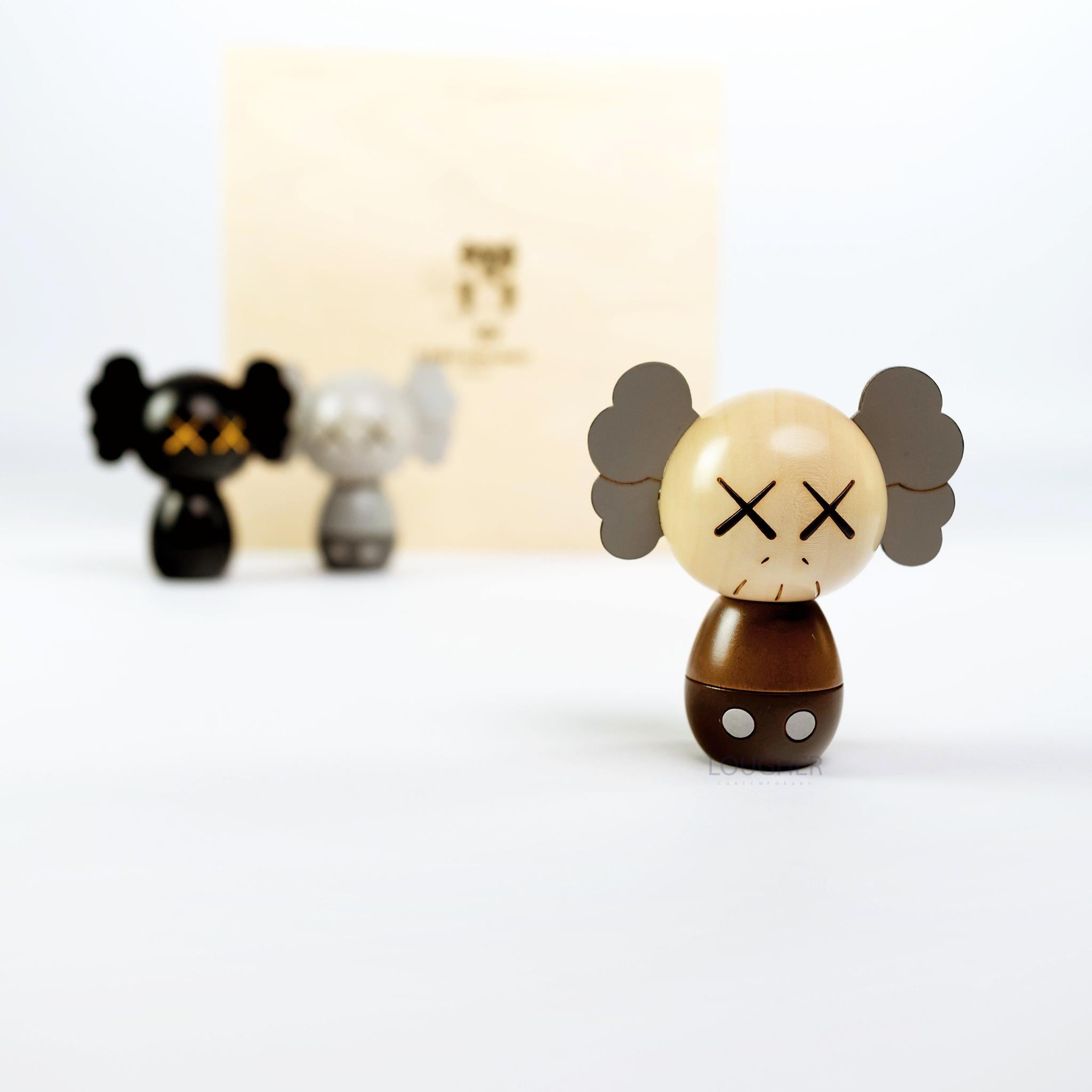 HOLIDAY JAPAN Limited Kokeshi Doll Set (Set of 3) - Sculpture by KAWS