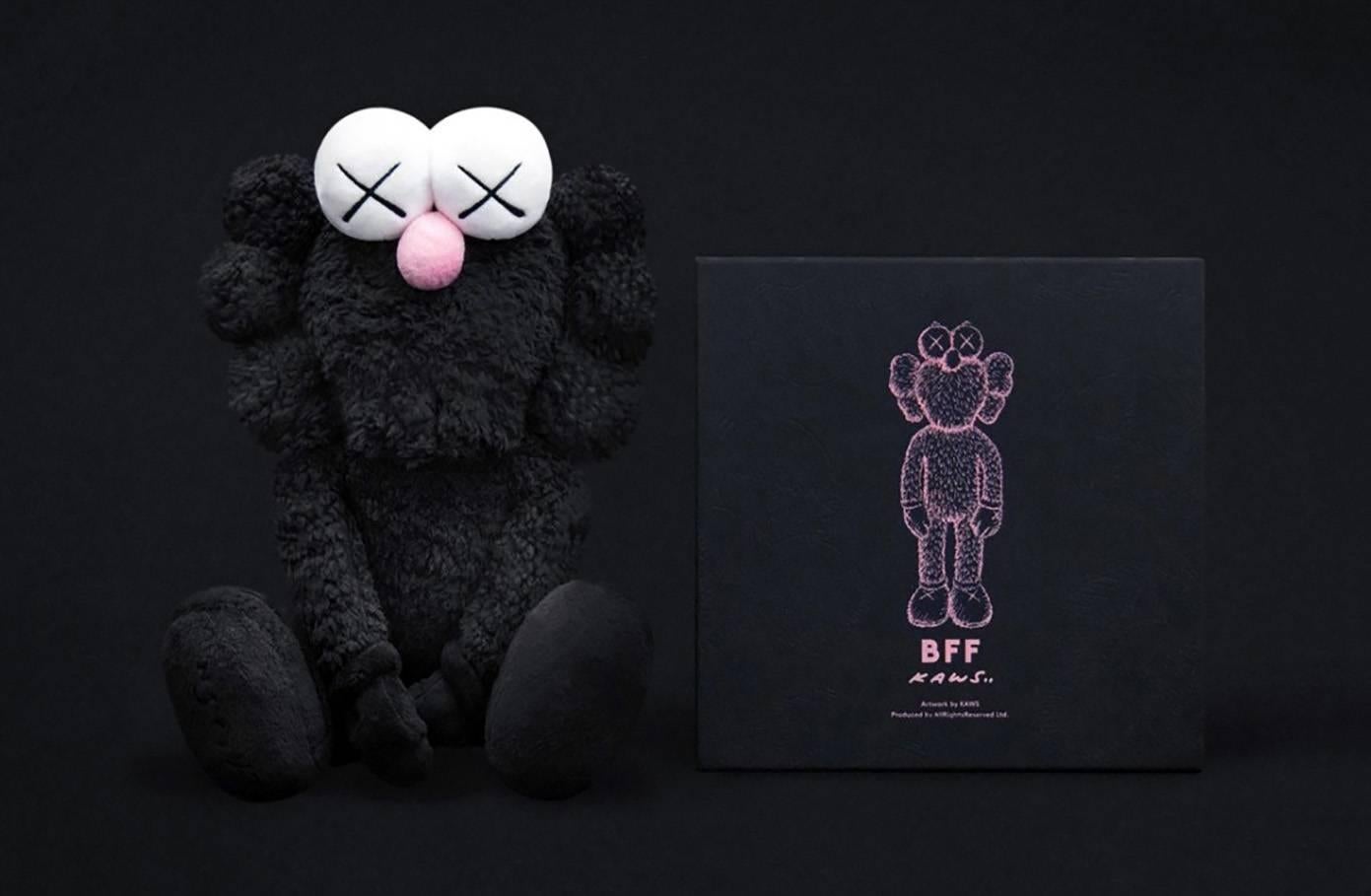 Kaws Black Plush BFF Companion
New in its original packaging. Originally created in conjunction with the exhibition, KAWS: Where The End Starts at the Modern Art Museum of Fort Worth (2016). ThIs figurine has since sold out. As only 3,000 pieces