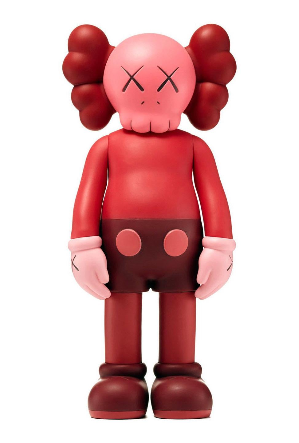 KAWS Red Blush Companion. Neu und versiegelt in der Originalverpackung. Veröffentlicht von Medicom Japan in Verbindung mit der Ausstellung KAWS: Where The End Starts im Modern Art Museum of Fort Worth. Diese Figur ist inzwischen ausverkauft.