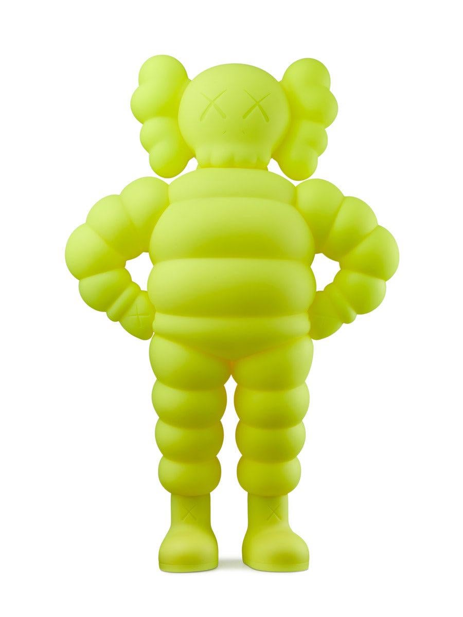 KAWS CHUM Companion 2022 (yellow):
Published by KAWS to commemorate the 20th anniversary of his famed KAWS’ Chum character; "I can remember clearly packing and shipping the first CHUM release from my apartment in Brooklyn twenty years ago" states