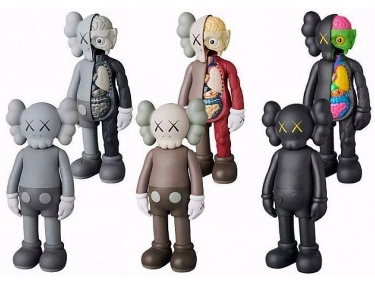 KAWS Companion Complete Set of 6, 2016. Each new and sealed in original packaging. Published by Medicom Japan in conjunction with the exhibition, KAWS: Where The End Starts at the Modern Art Museum of Fort Worth. These figurines have since sold out.