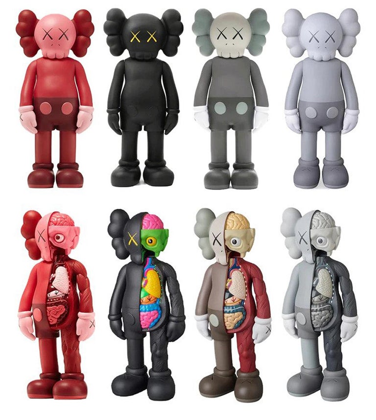 KAWS Companion 2016, Complete Set of 8 works. Each new and sealed in original packaging. Published by Medicom Japan in conjunction with the exhibition, KAWS: Where The End Starts at the Modern Art Museum of Fort Worth. These figurines have since