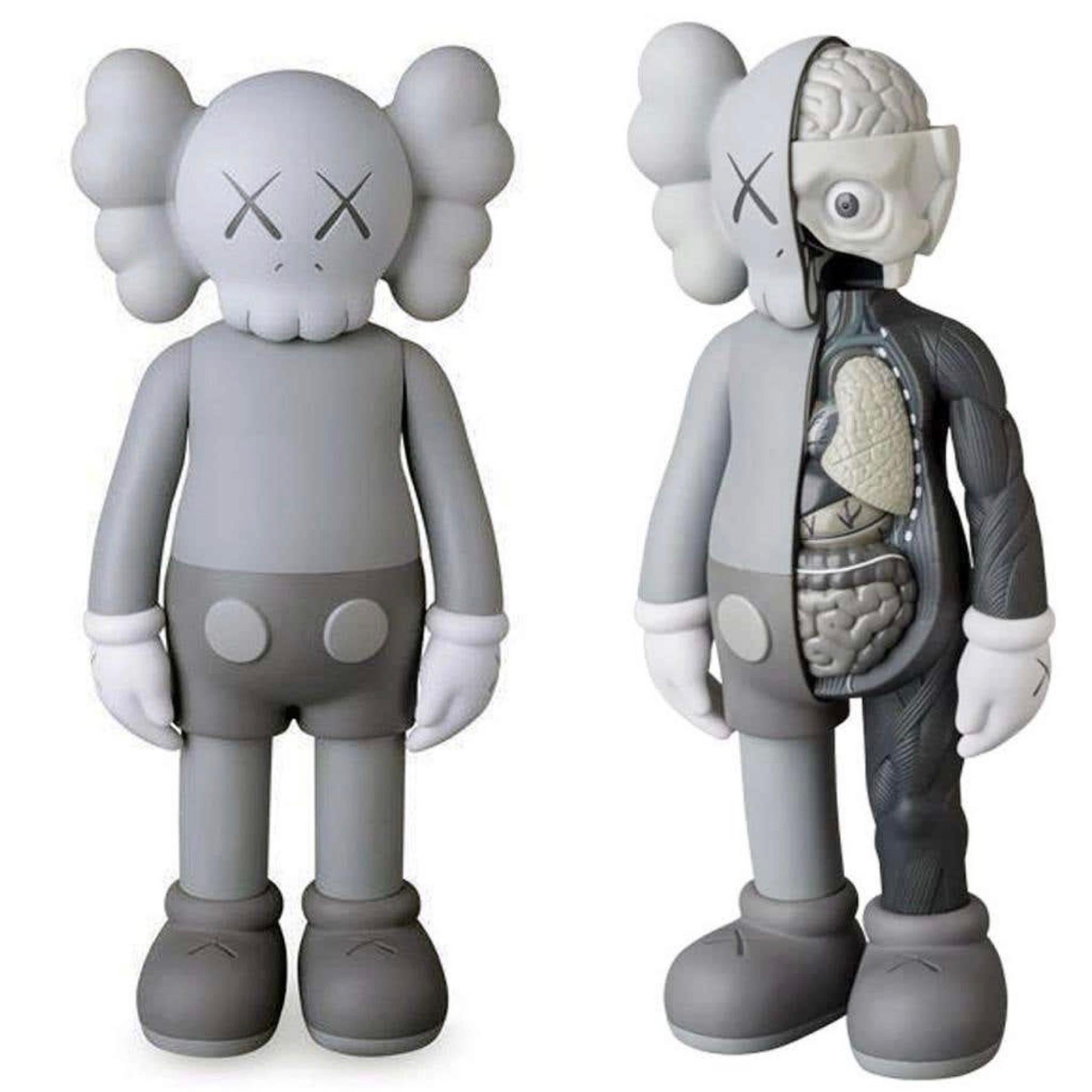 KAWS Grey Companion's, 2016: set of 2. New and sealed in their original packaging. Published by Medicom Japan in conjunction with the exhibition, KAWS: Where The End Starts at the Modern Art Museum of Fort Worth. These figurines have since sold out.