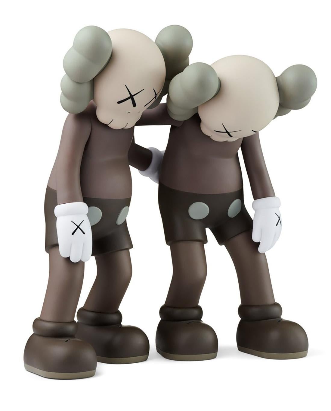 KAWS Companion 2016-2022:
A sharply curated set of 10 distinguished individual Brown KAWS Companions new & unopened in original packaging. Dimensions as follows:

KAWS Clean Slate, 2018: 14.25 x 8 x 8 inches. 
KAWS Brown Companion 2016: 11 x 5
