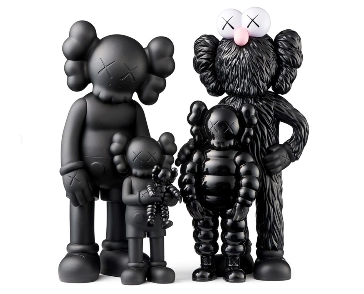 KAWS - Figuras FAMILIA - Versión negra - coleccionable Pop Art 