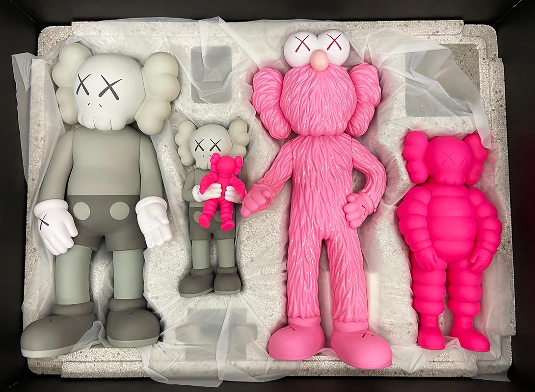 KAWS FAMILY 2021:
A well-received work and variation of KAWS' larger FAMILY sculpture - this highly collectible KAWS Companion set was published on the occasion of KAWS’ first large scale Japanese museum exhibition, KAWS: TOKYO FIRST at The Mori Art