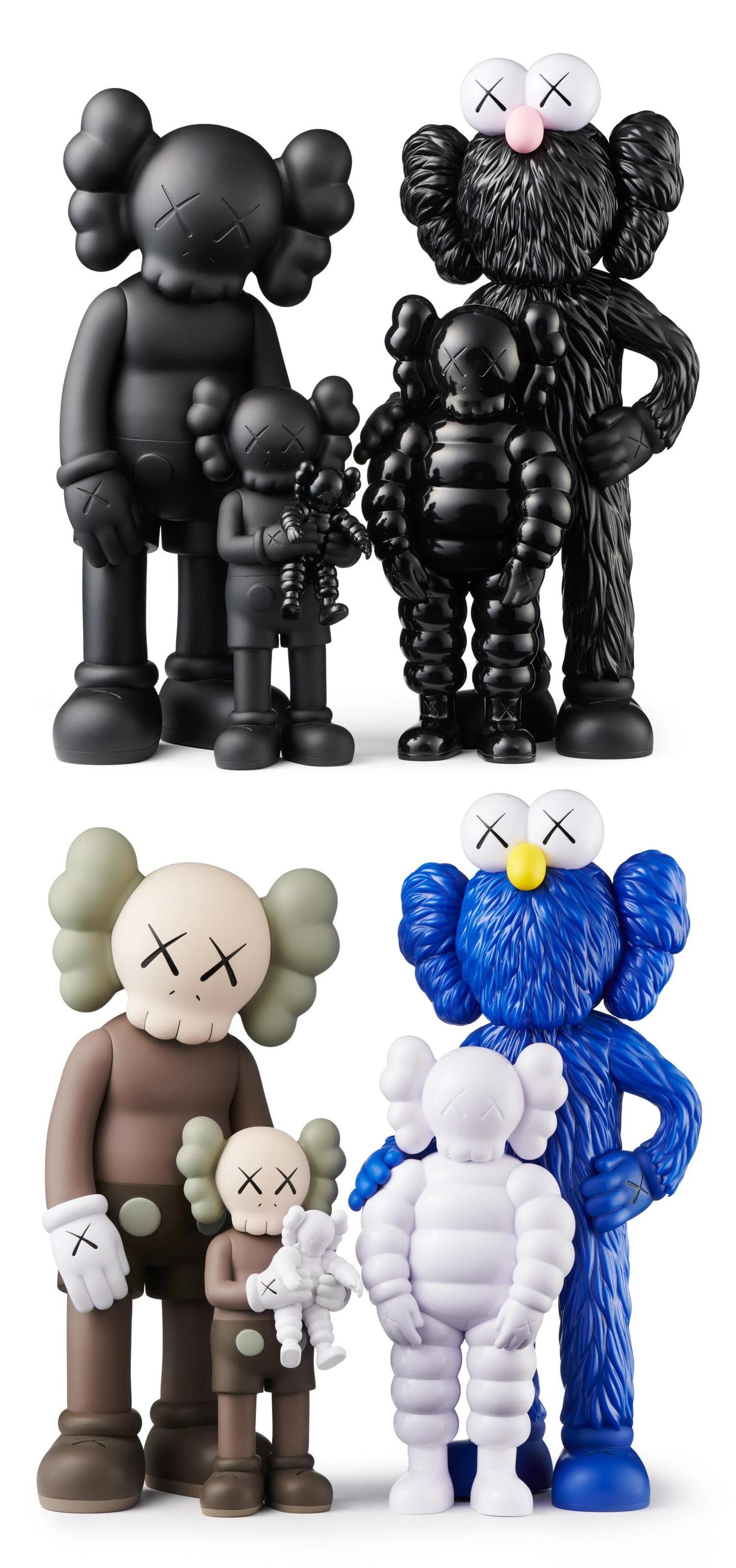 KAWS FAMILY Black BROWN//BLUE/WHITE2種セット