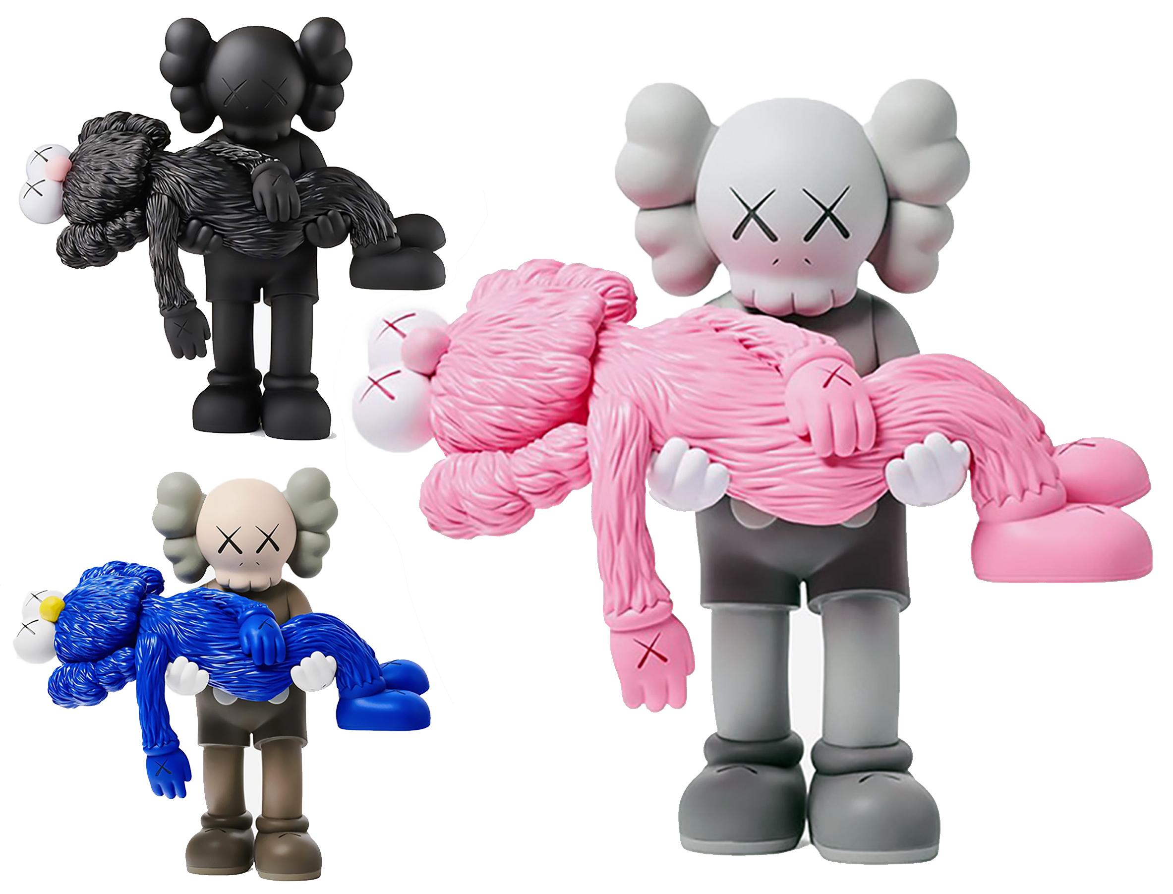 KAWS GONE: Kompletter Satz von 3 Figuren: neu & ungeöffnet in der Originalverpackung. 

Ein vielbeachtetes Werk und eine Variation der großformatigen GONE-Skulptur von KAWS - ein wichtiger Höhepunkt der jüngsten Ausstellung von KAWS "KAWS: