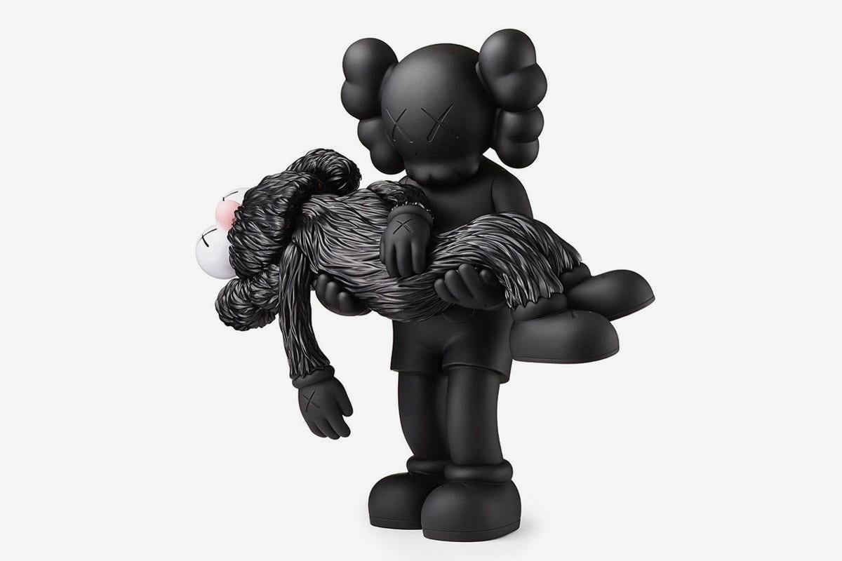 KAWS GONE: set of 2 (Black & Brown), new & unopened in original packaging. 
A well-received work and variation of KAWS' large scale GONE sculpture - a key highlight of KAWS’ recent exhibition, 'KAWS: Companionship in the Age of Loneliness' at