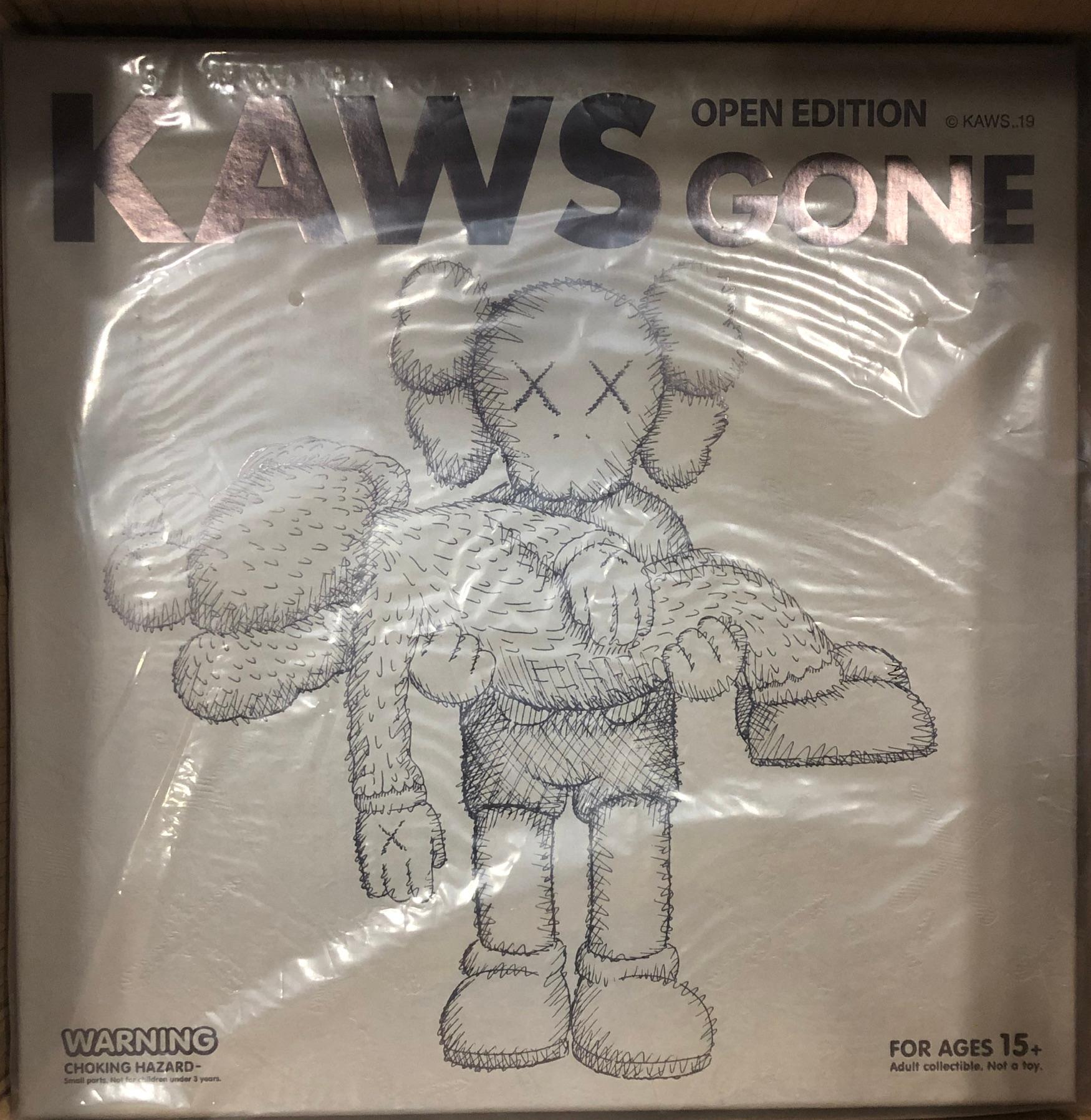 KAWS GONE: Set of 2 (Grey & Brown), new & unopened in their original packaging. 

A well-received work and variation of KAWS' large scale GONE sculpture - a key highlight of KAWS’ recent exhibition, 'KAWS: Companionship in the Age of Loneliness' at