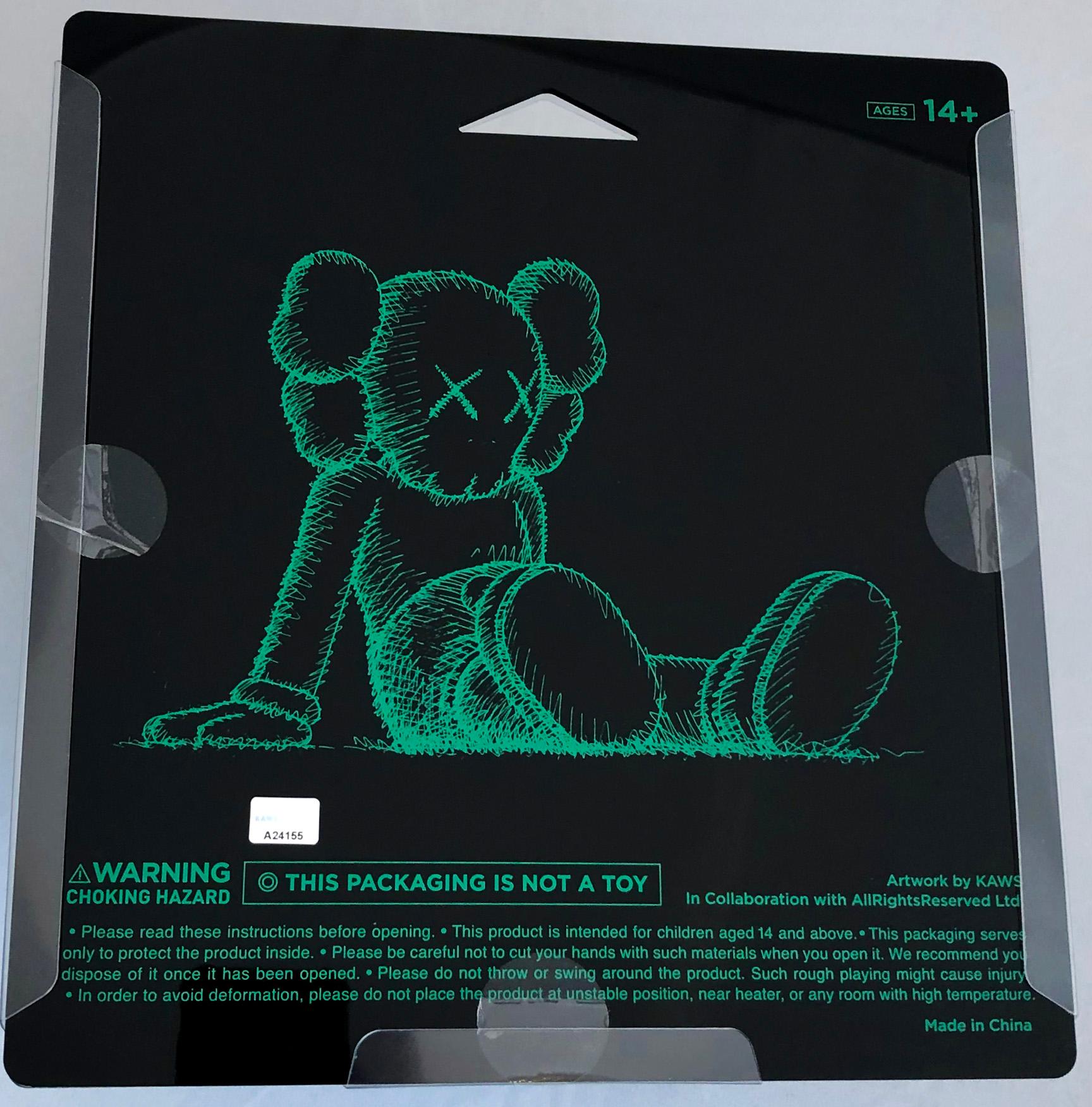 KAWS Black Holiday Companion (KAWS Taipei) 
This figurine features KAWS' signature character COMPANION in a resting seated position. This figurine was published by All Rights Reserved to commemorate the debut of KAWS’ largest sculptural endeavor to