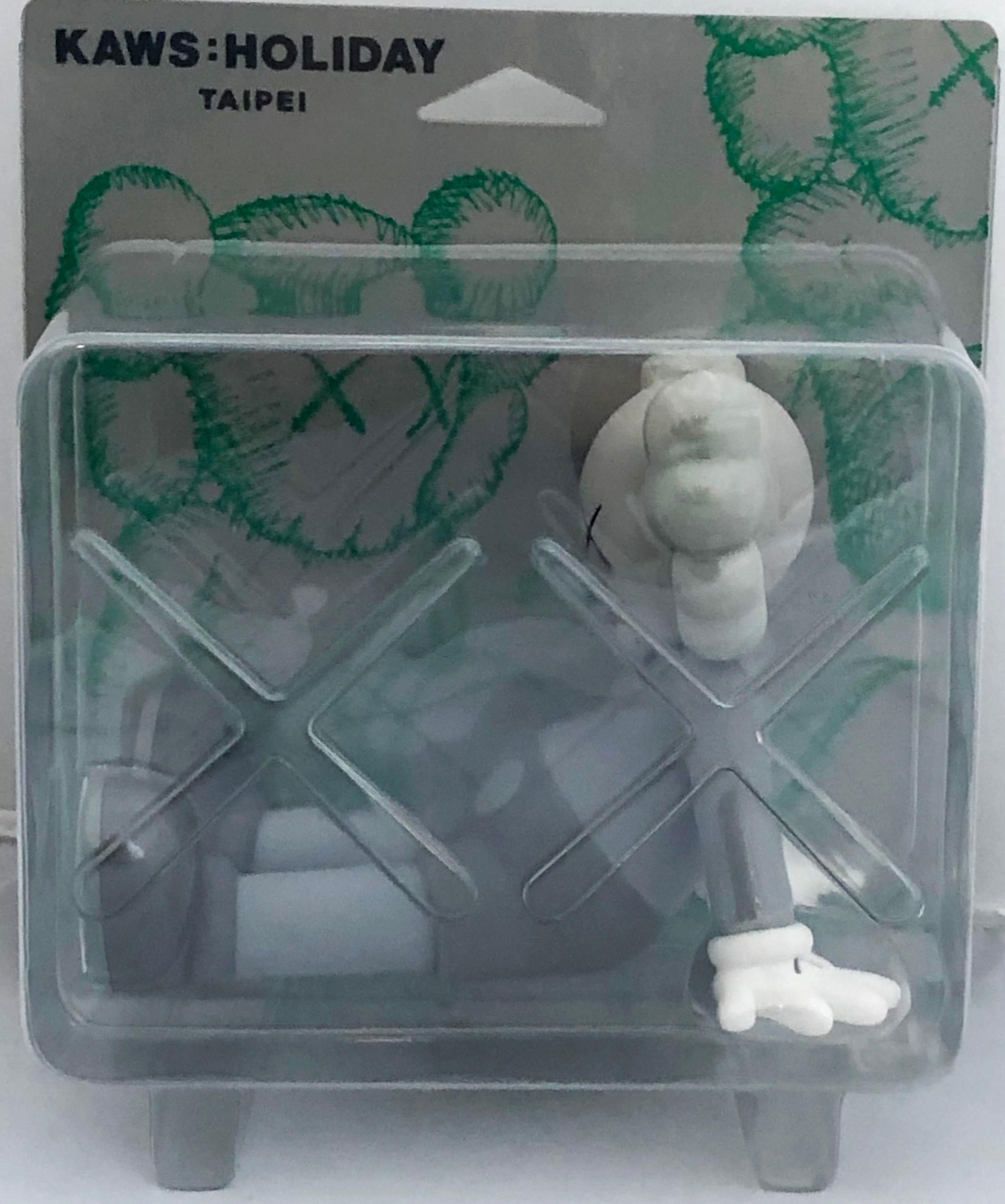 KAWS Grey Holiday Companion (KAWS Taipei) 
The artwork KAWS' signature character COMPANION in a resting seated position. This figurine was published by All Rights Reserved to commemorate the debut of KAWS’ largest sculptural endeavor to date: a 36