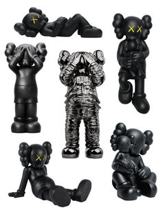 KAWS Holiday Companions: set of 6 works (KAWS black companion 2019-2022)