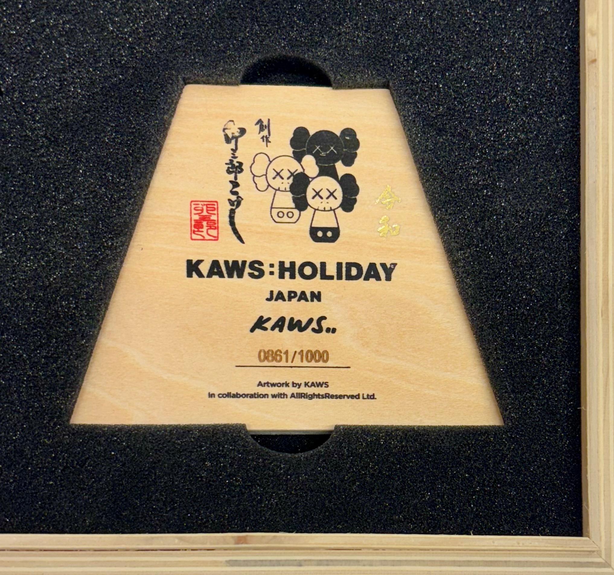 KAWS Holiday Japan Kokeshi wood (set of 3 works) For Sale 2