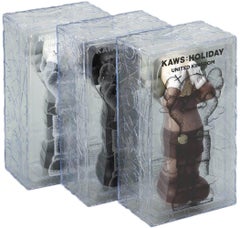 KAWS - Holiday UK - Set of 3  Painted Cast Vinyl / Brown, Grey and Black version