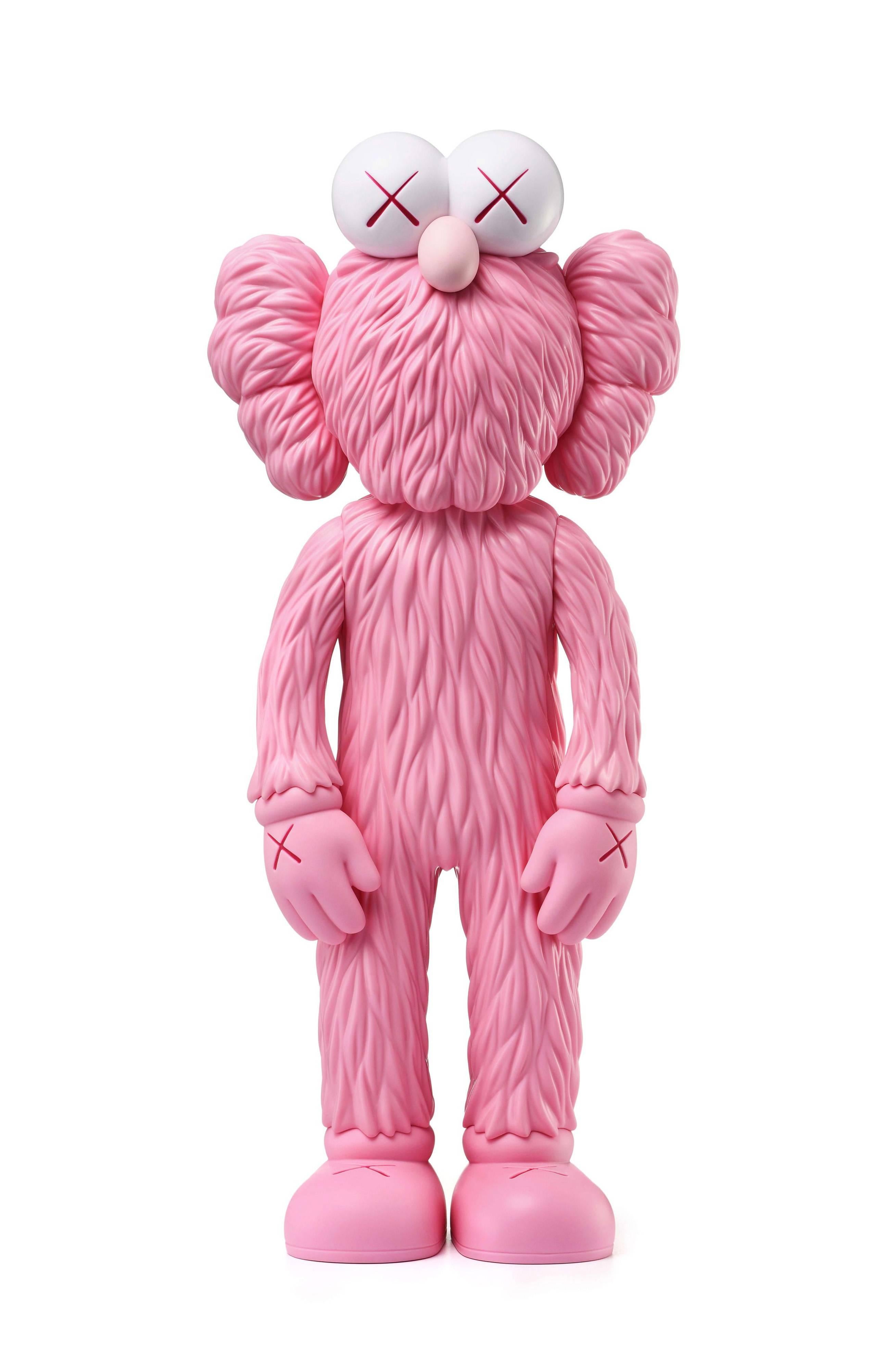 Rare KAWS BFF Pink new, unopened in its original packaging. 
A well-received work and variation of Kaws' large scale BFF sculpture is in Los Angeles's Playa Vista neighborhood Completely sold out; highly collectible and quite rare in this color.