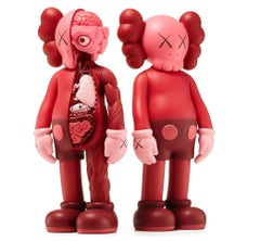 Compagnons KAWS rouge blush (ensemble complet de 2 œuvres KAWS Companion)