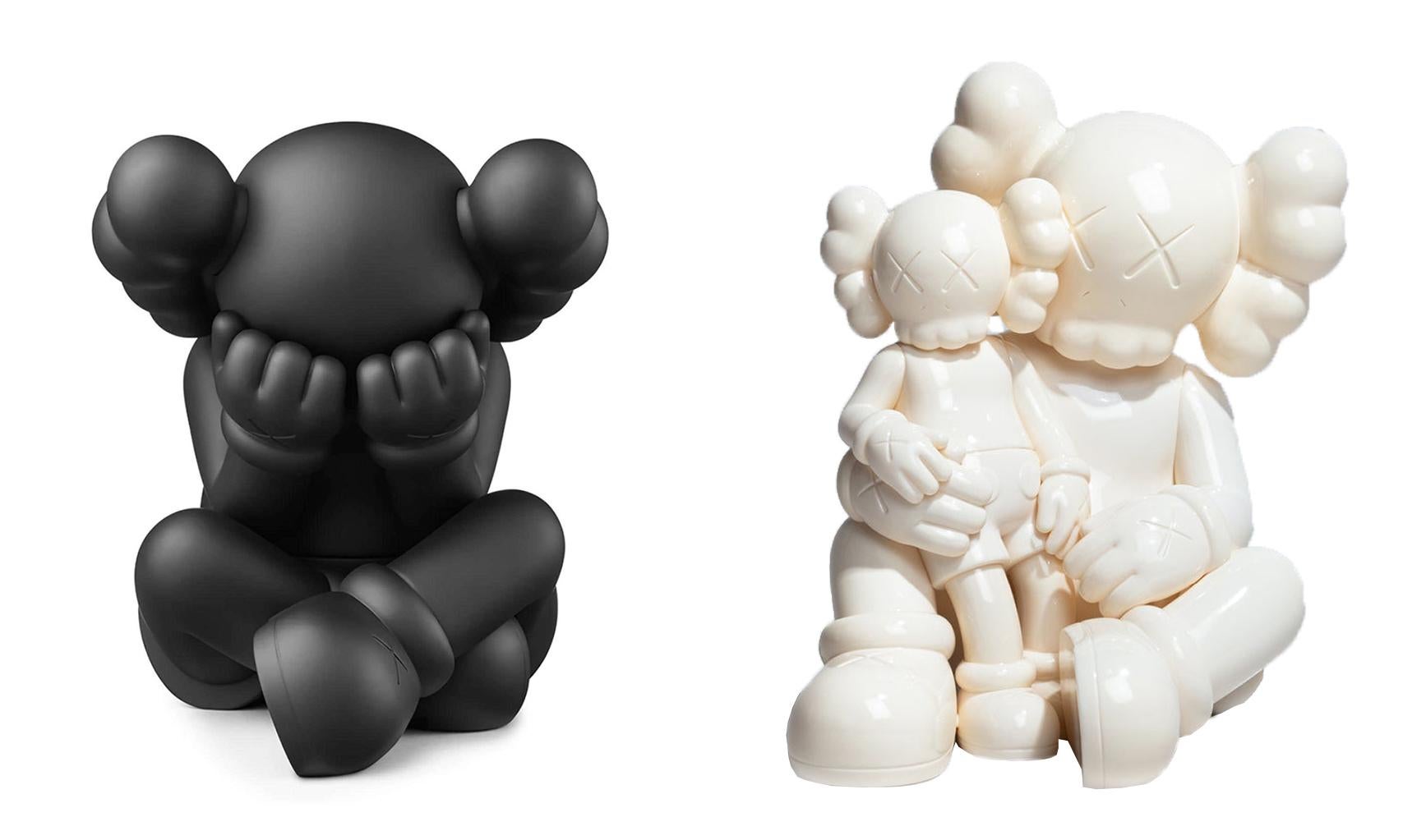 KAWS SEPARATED & KAWS Holiday Changbai (set of 2 works):
These highly collectible KAWS SEPARATED and KAWS HOLIDAY Changbai figures are derived from the Brooklyn based artist’s larger scale sculpture of same (originally constructed in 2019), and is a