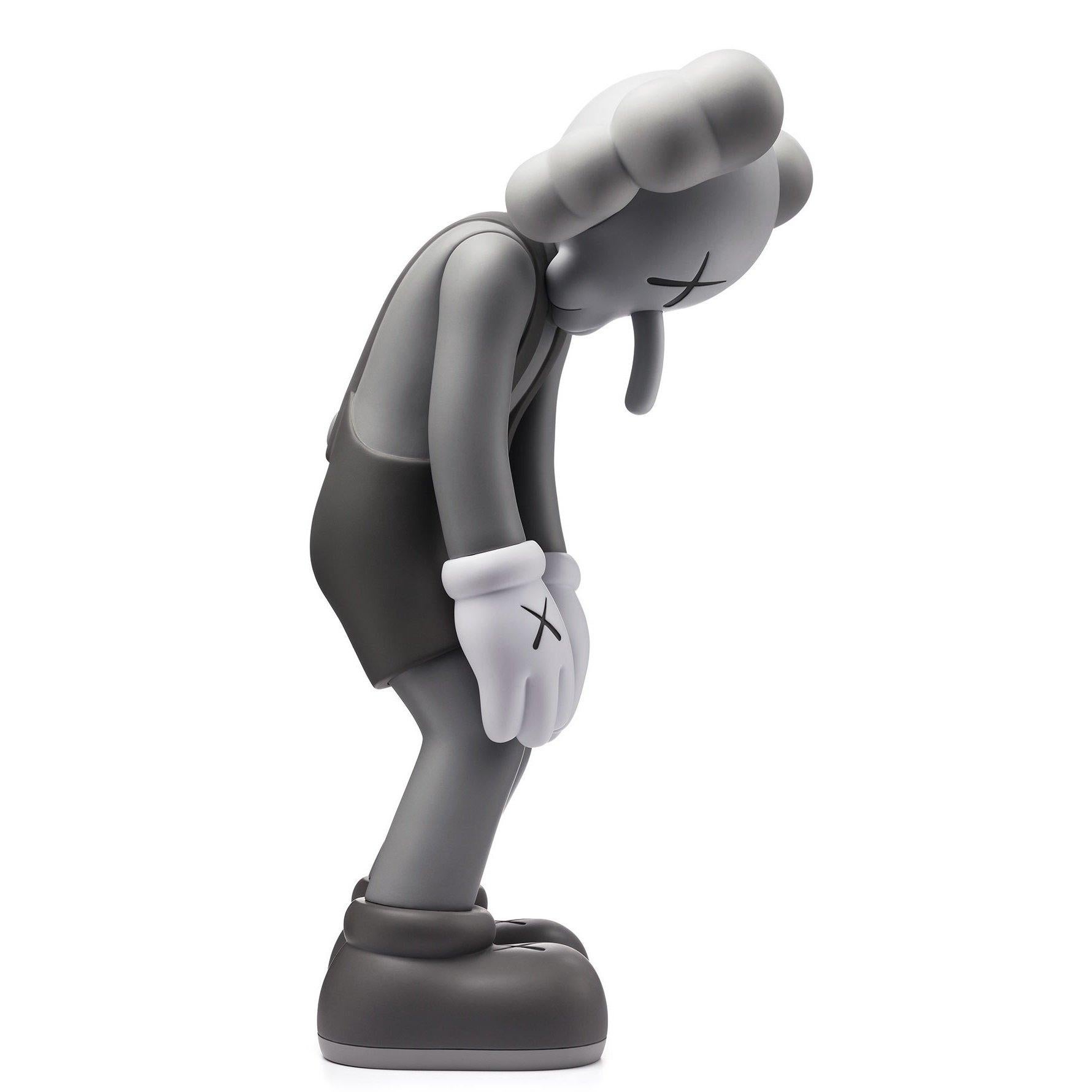 Small Lie (Grey)
Date of creation: 2017
Medium: Sculpture
Media: Vinyl
Edition: Unknown and sold out
Size: 27.5 x 12.3 x 13 cm
Observations: Vinyl sculpture published in 2017 by KAWS/ORIGINALFAKE & Medicom Toys. Sent inside its original box. 
KAWS