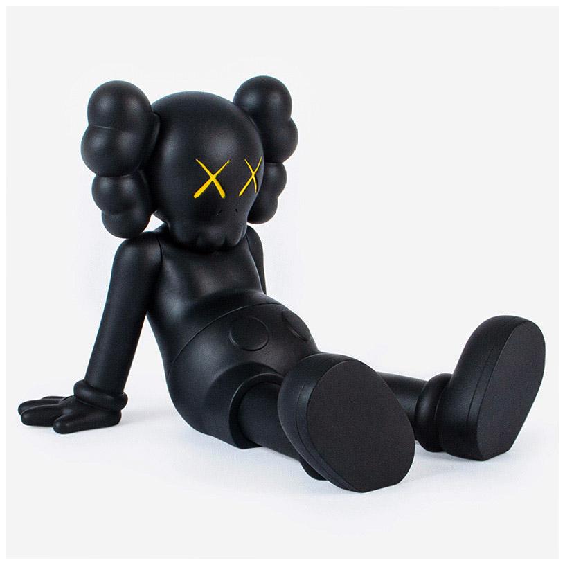 KAWS Taipei Holiday Companion, Complete Set of 3 (KAWS Taipei): 
KAWS' signature character COMPANION presented in a resting seated position. 3 individual pieces (black, brown, & grey). Each published by All Rights Reserved to commemorate the debut