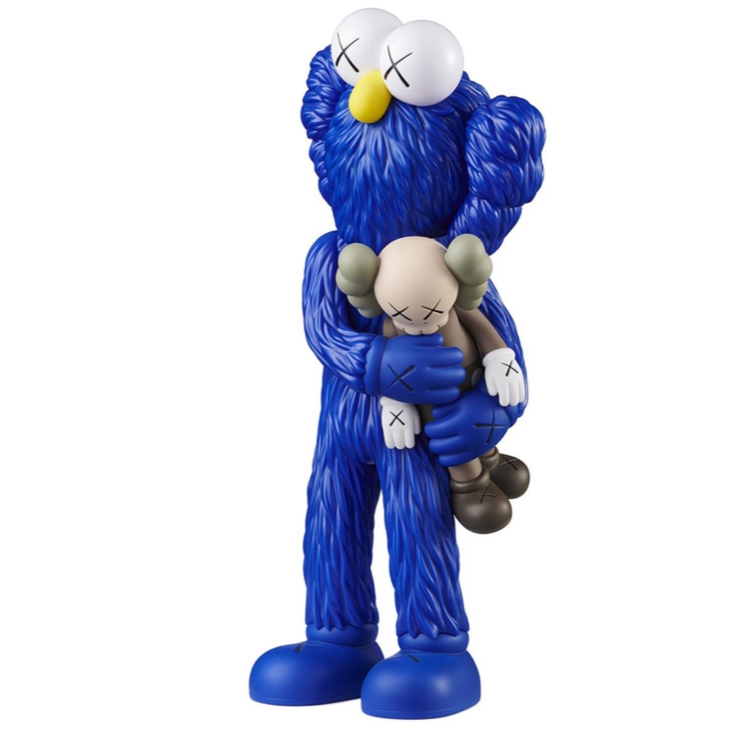 This is a brand new piece in perfect condition. 

Several months after releasing the KAWS Share Figure in February, the artist released his long anticipated KAWS Take Figure. The figure, which features a blue BFF holding a brown Companion, is the