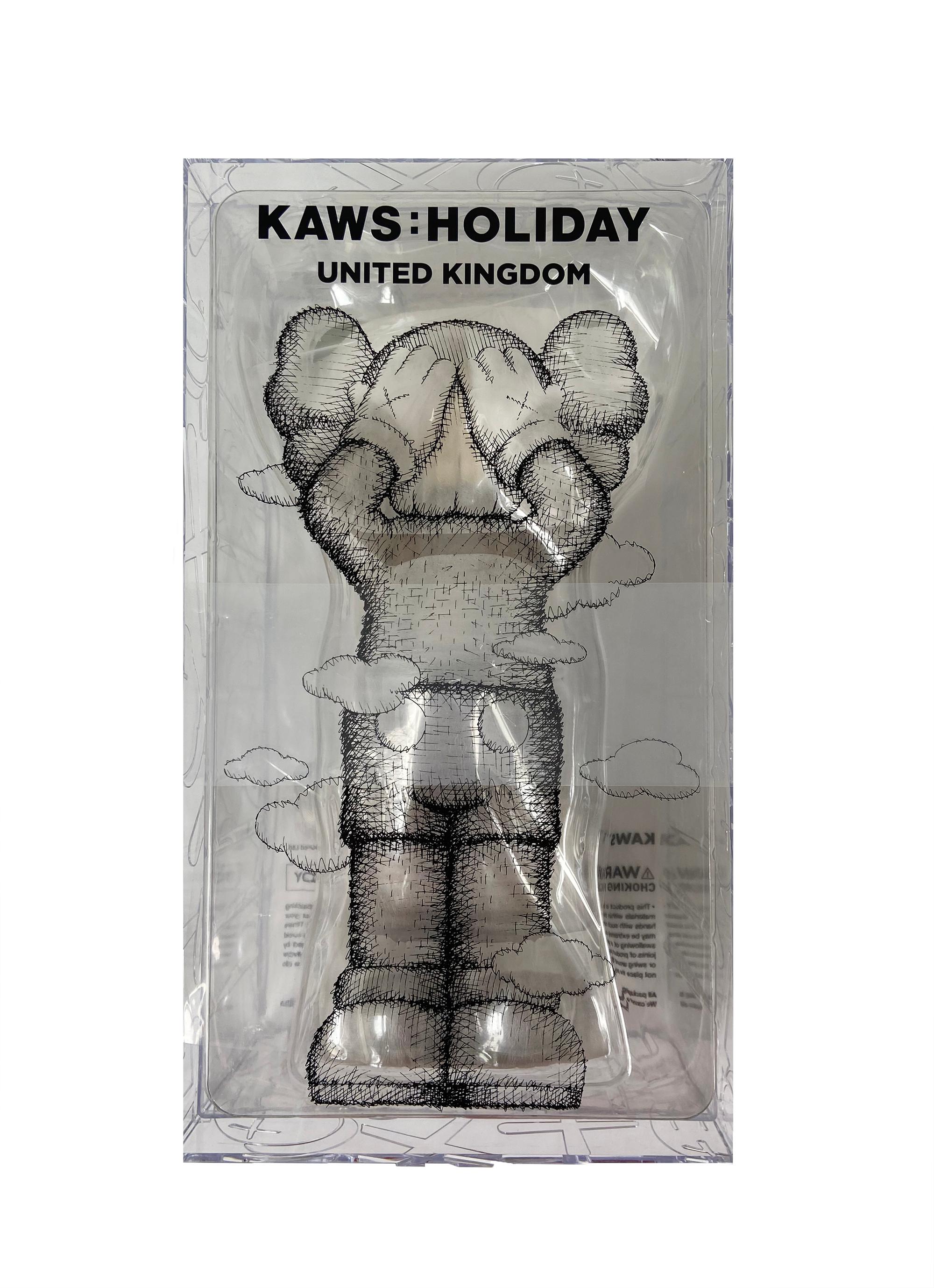 KAWS: HOLIDAY United Kingdom Brown (KAWS UK): 
KAWS' signature character COMPANION presented in an upright standing position with its eyes covered. New in their original packaging - published by All Rights Reserved to commemorate the debut of KAWS’