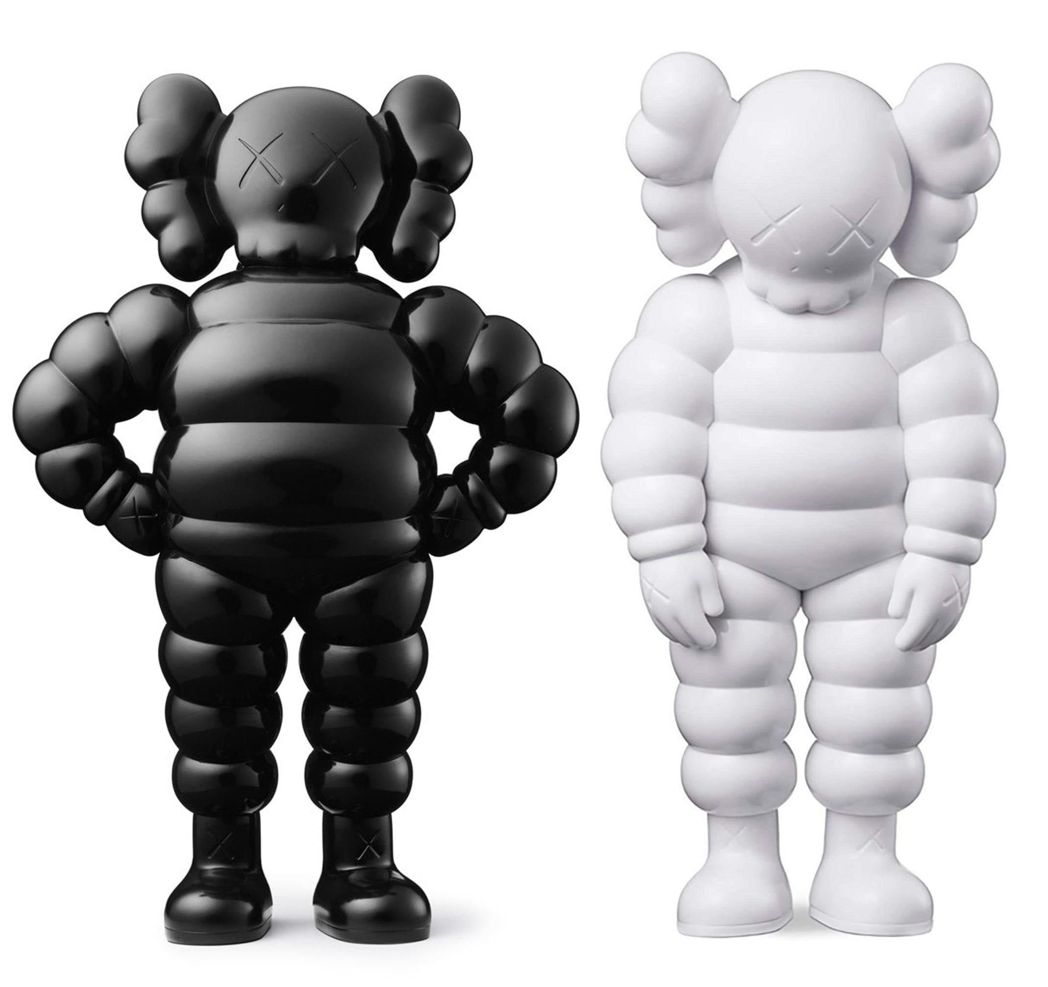 KAWS What Party & Chum (ensemble de 2 œuvres) : 
Deux compagnons KAWS individuels à l'effigie du personnage classique KAWS CHUM. Publié pour commémorer les débuts de la version sculpturale à plus grande échelle de KAWS au K11 Musea Hong Kong et