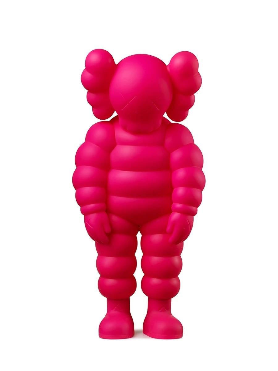KAWS WHAT PARTY (Set of 3 works: orange, pink & yellow):

3 individual KAWS Companions featuring KAWS' CHUM character in a hunched position. Published to commemorate the debut of KAWS’ larger scale sculptural version of same at K11 Musea Hong Kong &