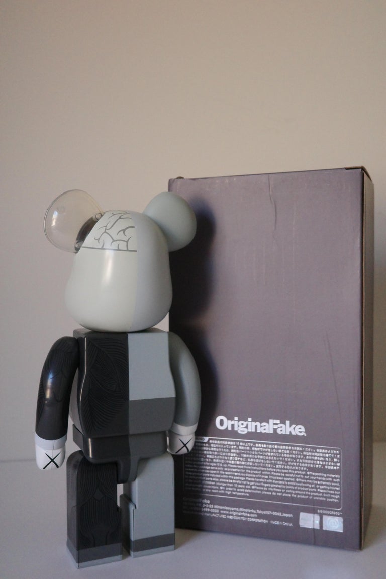 KAWS - KAWS X Be@rbrick Original Fake Dissected 400% (Grey) For 