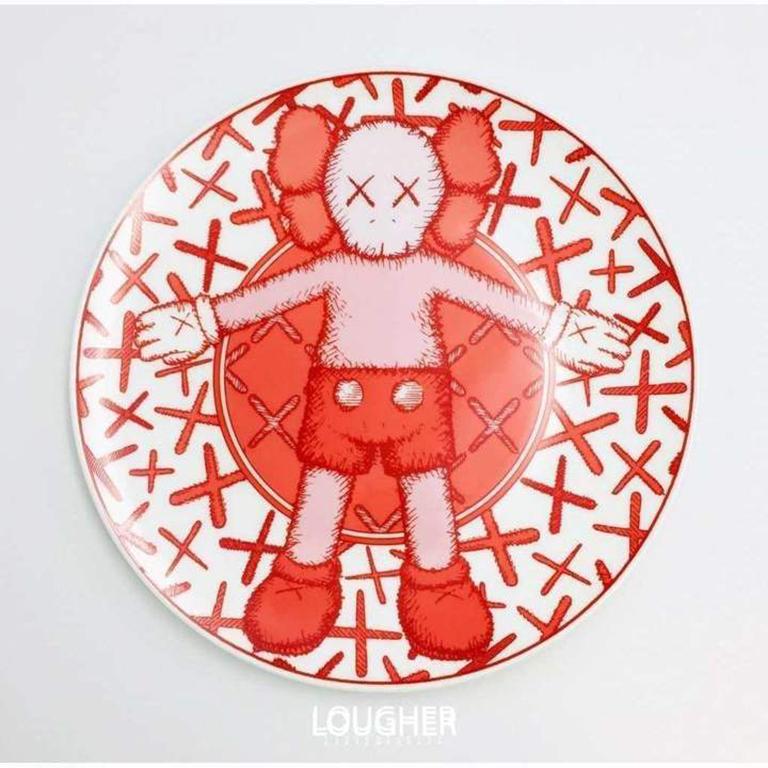 Limited Ceramic Plate Set - Red (Set of 4) For Sale 2