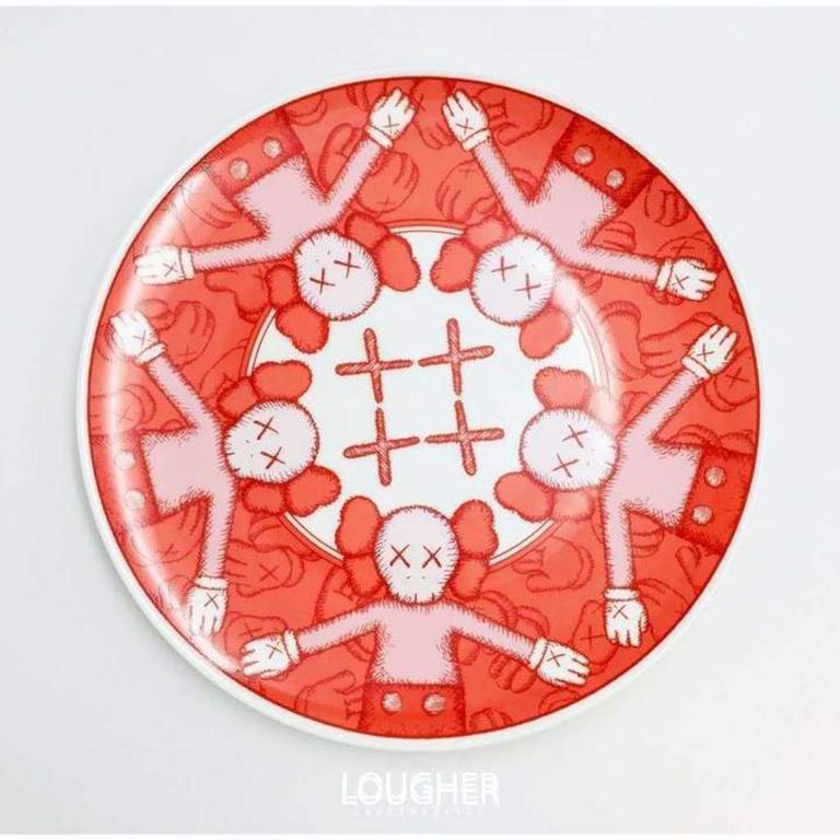 Limited Ceramic Plate Set - Red (Set of 4) For Sale 3