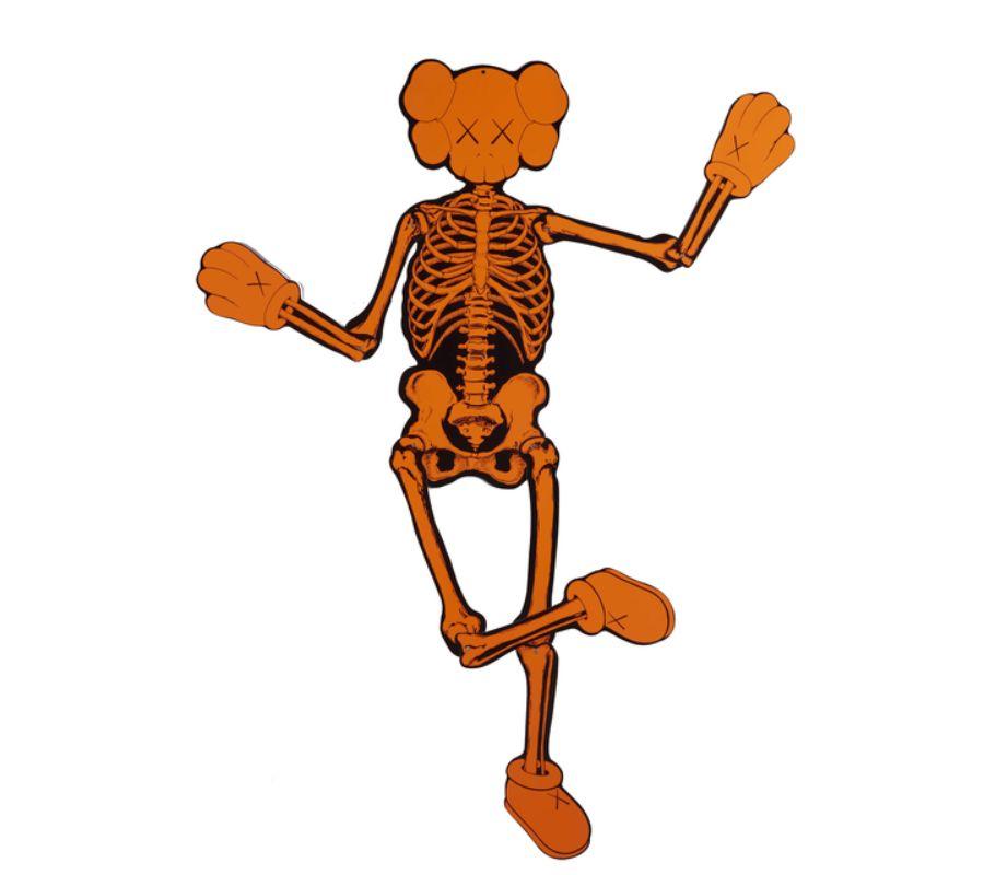 Orange Companion Skeleton - Sculpture by KAWS