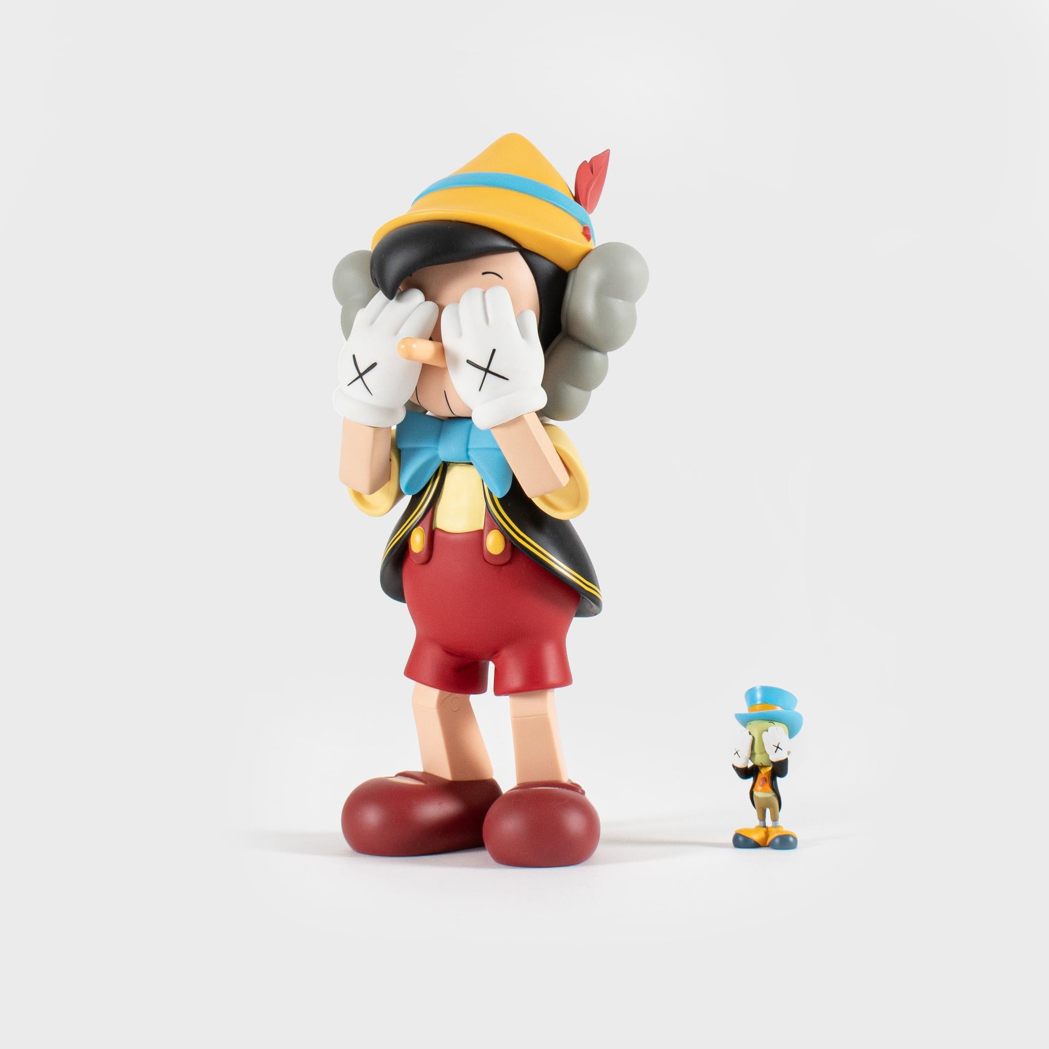 Pinocchio & Jiminy Cricket - Contemporain Sculpture par KAWS
