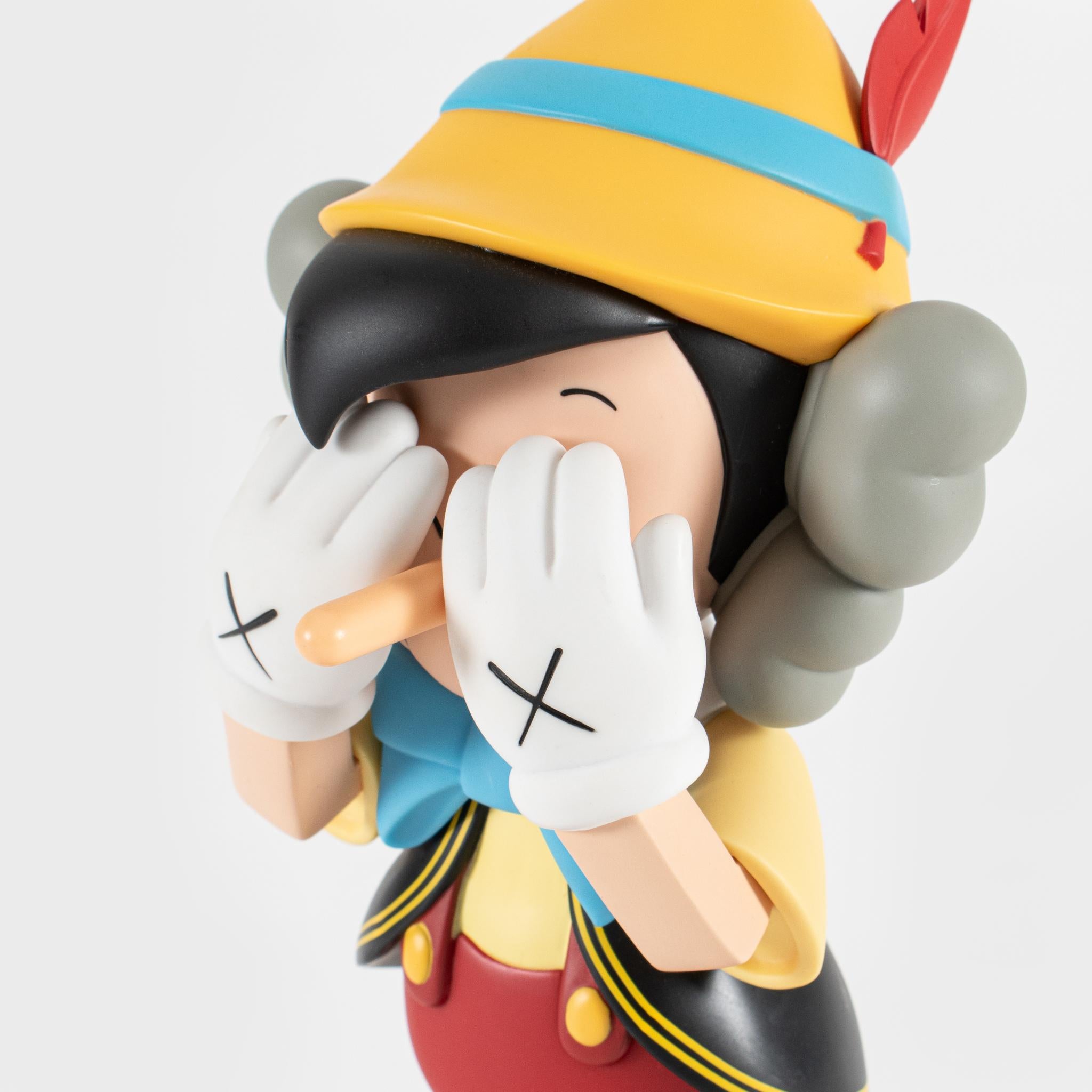 Pinocchio & Jiminy Cricket - Beige Figurative Sculpture par KAWS
