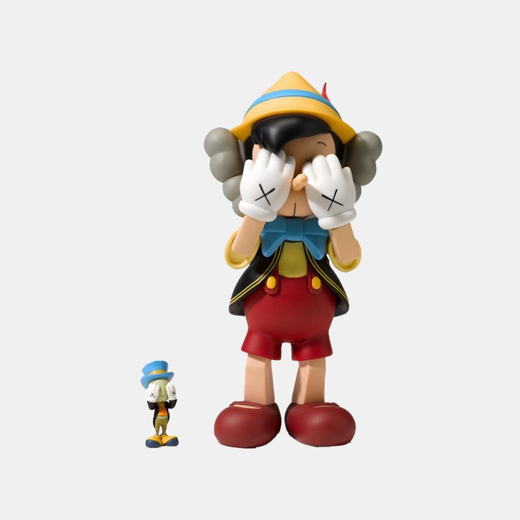 Pinocchio & Jiminy Cricket - Sculpture by KAWS