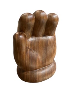 Rare Carved Wood Kaws Hand Sculpture More Gallery Switzerland Wooden Toy Art