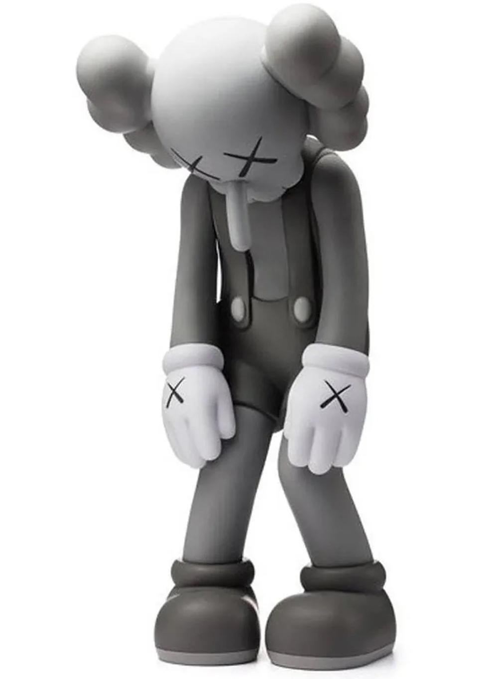KAWS Figurative Sculpture - Small Lie companion figure in Grey