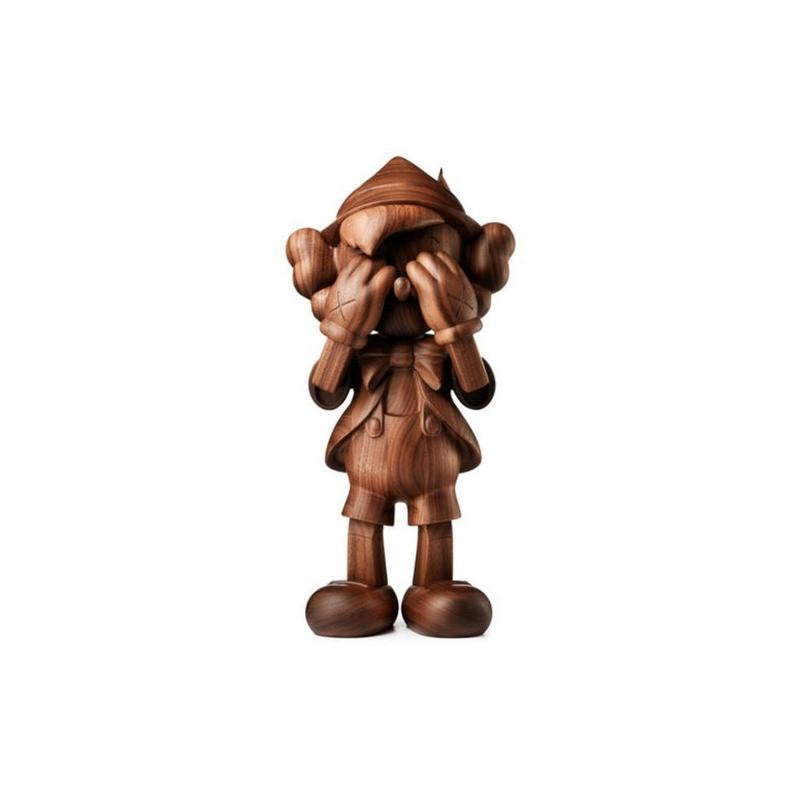 KAWS Figurative Sculpture - x Disney Wooden Pinocchio