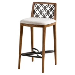 Kawung Wood & Metal Counter Stool