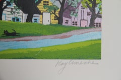 America Light of the World, Folk Art Screenprint by Kay Ameche