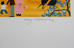 Blair's Corner, Folk Art Screenprint by Kay Ameche