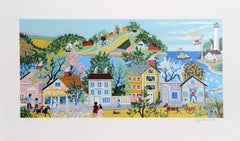 Ft. Point, San Francisco, CA, Folk Art Screenprint by Kay Ameche