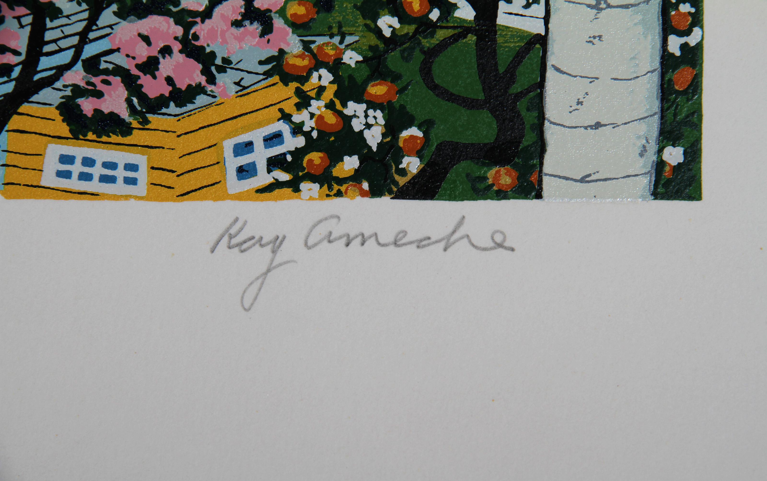 Malibu, CA, Serigrafia folkloristica di Kay Ameche in vendita 1
