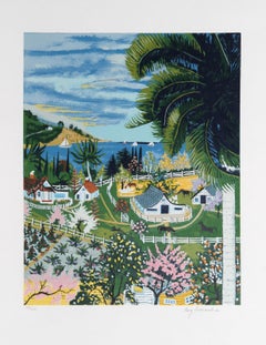 Malibu, CA, Folk Art Screenprint by Kay Ameche